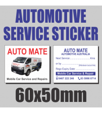 Automotive Double Sided Service Stickers - 50x60mm